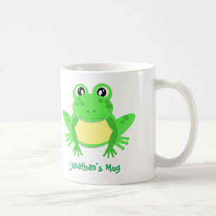 Taza De Café Rana personalizado Cute Verde