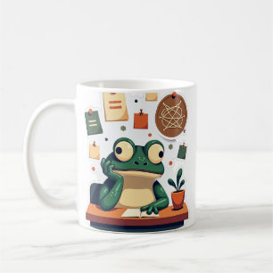 Taza De Café Rana que sobrepiensa Humor divertido Ansiedad Intr