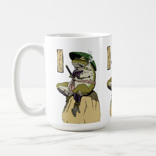 Taza De Café Rana Samurái: Guardián del Loto (Izquierda)