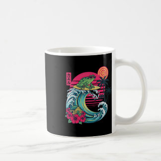 Taza De Café Rana surfista ola japonesa para vacaciones de vera