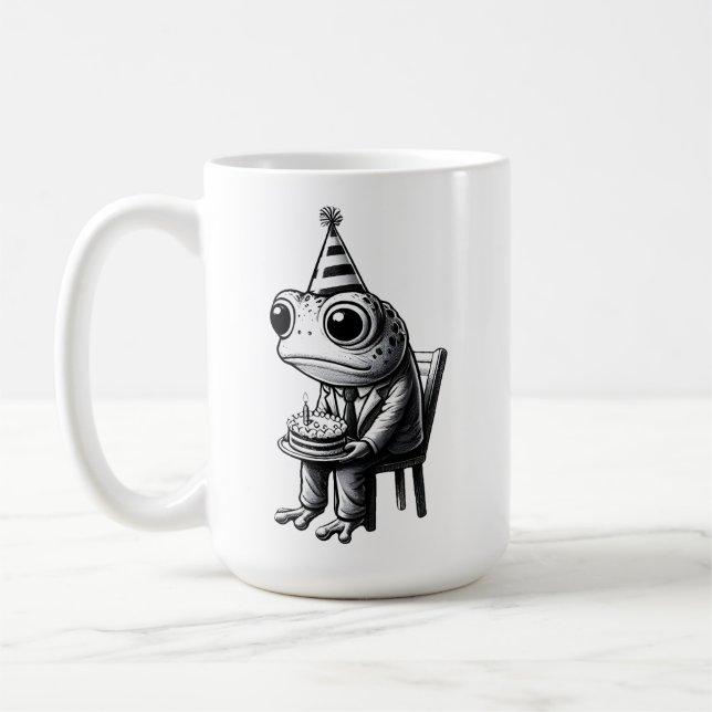 Taza De Café Rana triste Feliz cumpleaños (Izquierda)