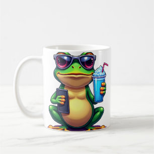 Taza De Café Rana Tropical Y2K Vapor Grumpy Teléfono Flip Slush