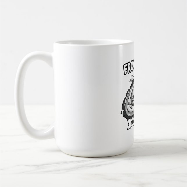 Taza De Café Rana Vacía Dibujo Animado Divertido Rana Espacio (Izquierda)