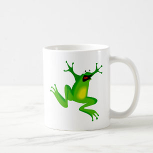 Taza De Café rana verde de baile