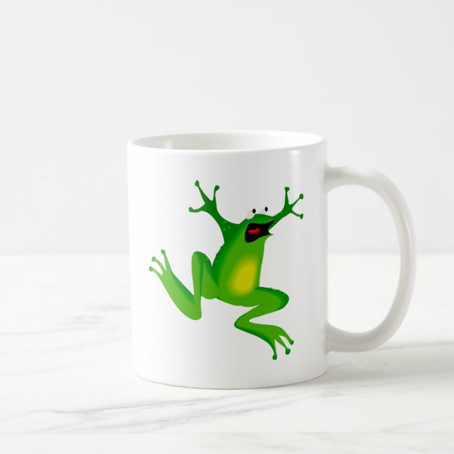 Taza De Café rana verde de baile (Derecha)