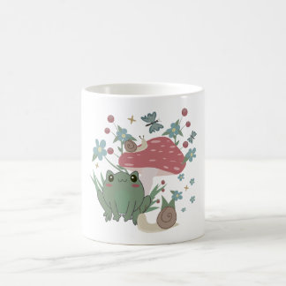 Taza De Café Rana y caracol lindos