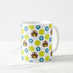Taza De Café Rana y modelo inconsútil de Nenuphar