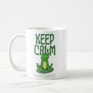 Taza De Café Rana Zen Divertida Mantén la Calma