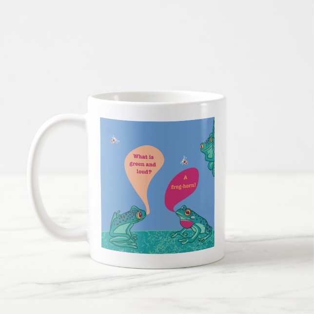 Taza De Café Ranas de árbol sórdido - Azul y verde (Izquierda)