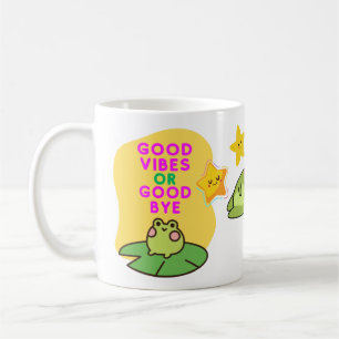 Taza De Café Ranas de Buenas Vibraciones o Adiós