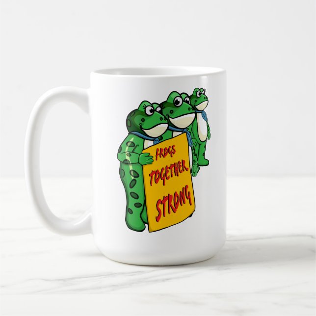 Taza De Café Ranas Juntas Fuertes  (Izquierda)