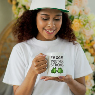 Taza De Café Ranas Juntas Fuertes Protesta de Rana de Portland