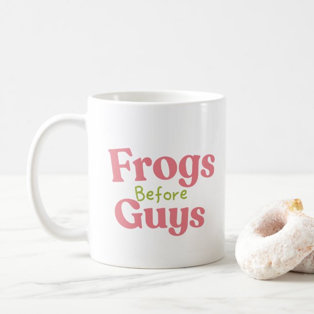 Taza De Café Ranas lindas antes que chicos (Con donut)