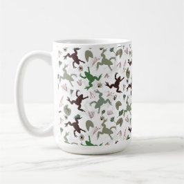 Taza De Café Ranas Lindas Patrón Floral de la Naturaleza