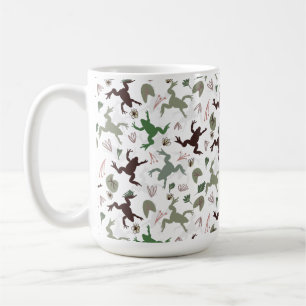 Taza De Café Ranas Lindas Patrón Floral de la Naturaleza