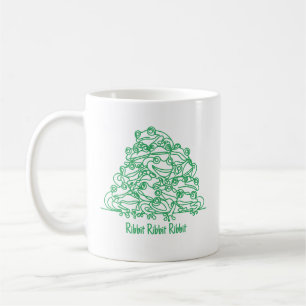 Taza De Café Ranas Resumen Arte de Línea Verde Personalizado