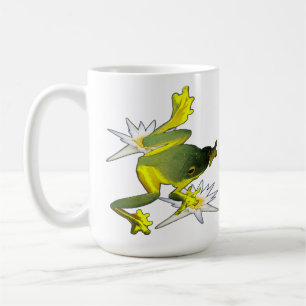 Taza De Café Ranas Y Flores De Lotus, Café Mug