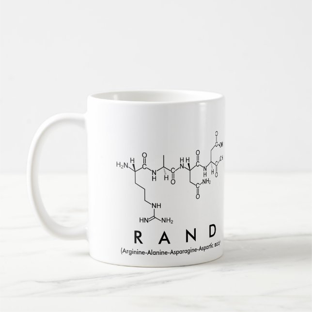 Taza De Café Rand peptide name mug (Izquierda)