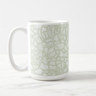 Taza De Café Random Leaf Mosaic Pale Green