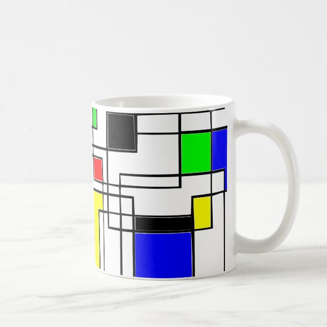 Taza De Café Random Squares Homage A Mondrian (Derecha)