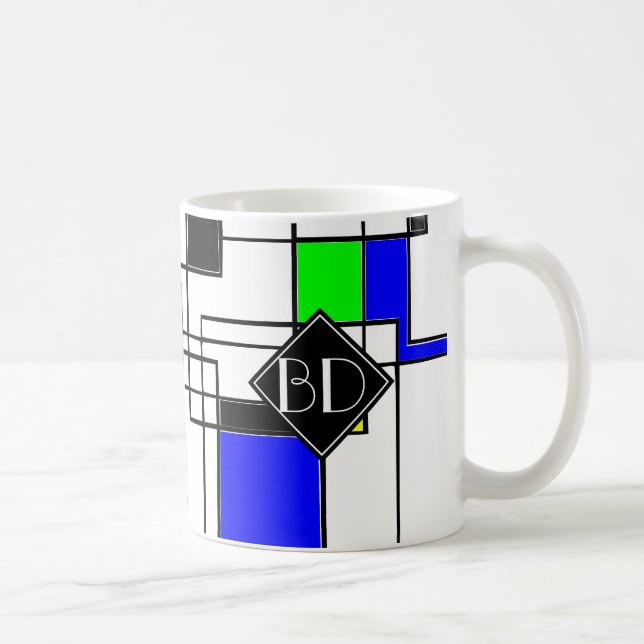 Taza De Café Random Squares Homage A Mondrian (Derecha)