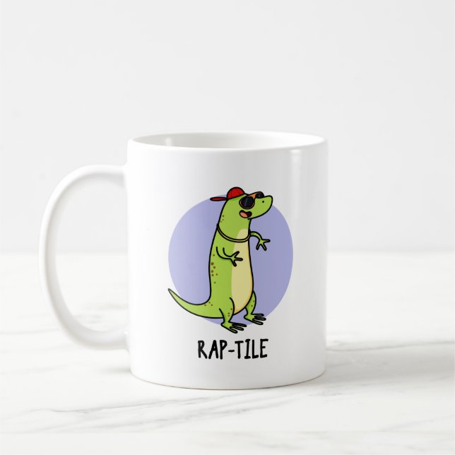 Taza De Café Rap-tile Funny Reptile Lizard Pun (Izquierda)