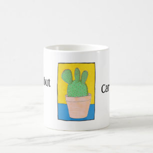 Taza De Café Rápido, pero lindo, tu nombre, dibujo de cactus,