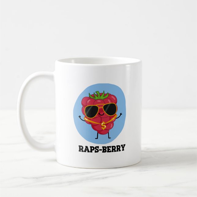 Taza De Café Raps-berry Funny Rapper Raspberry Pun (Izquierda)