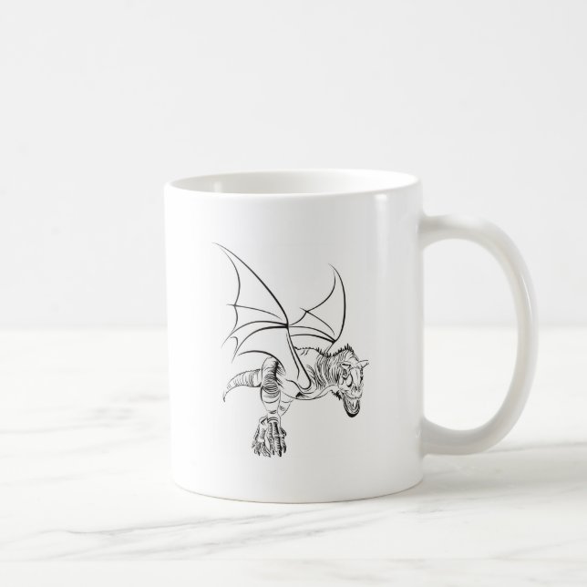 Taza De Café Raptor alado / Tribal (Derecha)