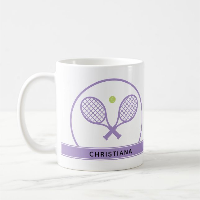 Taza De Café Raqueta de tenis elegante y personalizada (Izquierda)