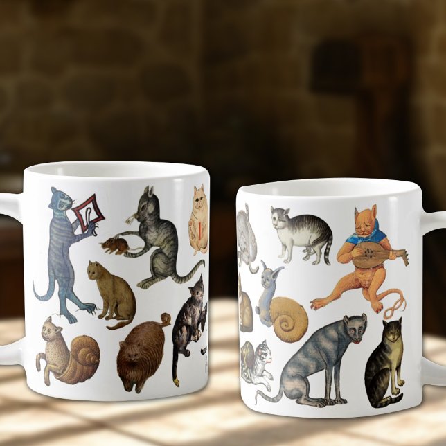 Taza De Café Raros Gatos Medievales Feo (Subido por el creador)