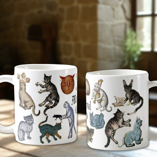 Taza De Café Raros Gatos Medievales Feo