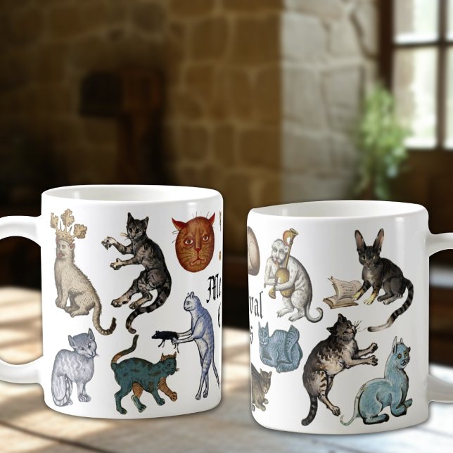 Taza De Café Raros Gatos Medievales Feo (Subido por el creador)