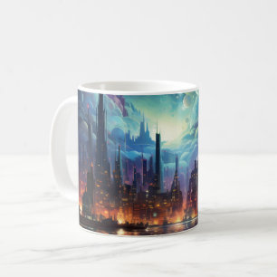 Taza De Café Rascacielos Futurista Cosmic Metropolis