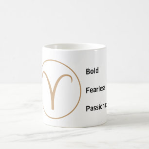 Taza De Café Rasgo de Aries Rasgos Atrevido Temerario Apasionad