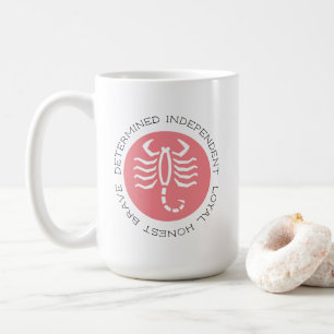 Taza De Café Rasgos de Escorpio Rosado Signo de estrella zodiac