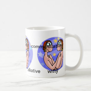 Taza De Café Rasgos de Géminis personalizable con gemelos Perso