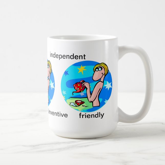 Taza De Café Rasgos de personalizable acuario Cute Personalizad (Derecha)