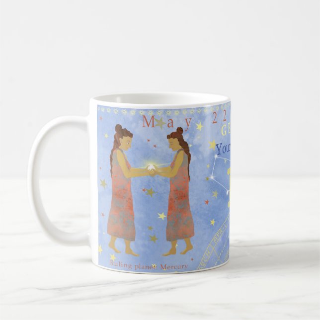 Taza De Café Rasgos de signos de astrología zoíaca de Gemini (Izquierda)