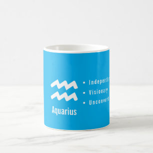 Taza De Café Rasgos del Zodiaco de Acuario Astrología Mínima