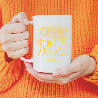 Taza De Café Rasgos personalizados de Gemini Zodiac Horóscopo