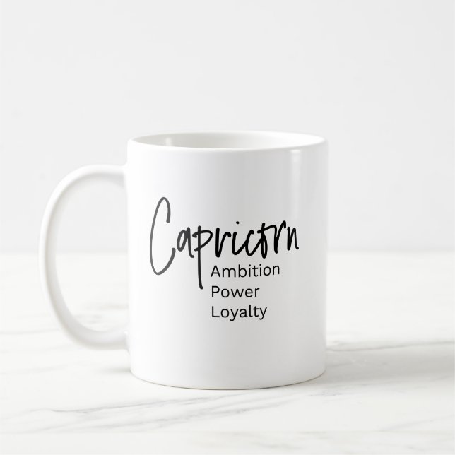 Taza De Café Rasgos positivos del signo zodiaco de Capricornio (Izquierda)