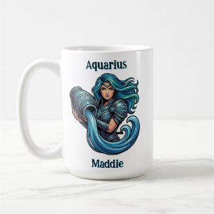 Taza De Café Rasgos y fechas de Acuario Personalizado