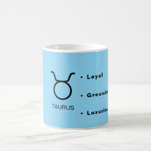 Taza De Café Rasgos Zodiacales de Tauro Astrología Minimalista