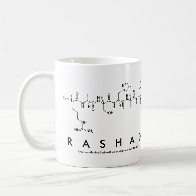 Taza De Café Rashad peptidil name mug (Izquierda)