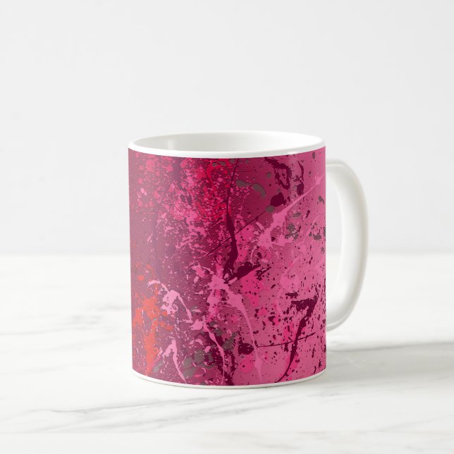 Taza De Café Raspberry Flurry: Abstract spatter art (Anverso derecho)
