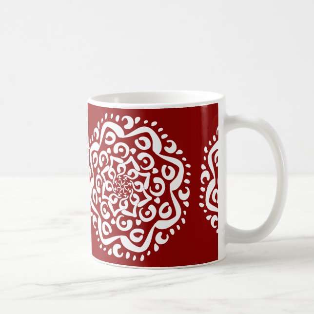 Taza De Café Raspberry Mandala (Derecha)
