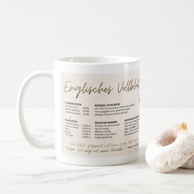Taza De Café [Rasse-Tasse] ENGLISCHES VOLLBLUT (Con donut)