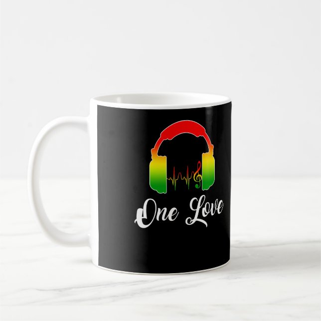 Taza De Café Rasta Reggae Music Auriculares Orgullo de Jamaica (Izquierda)
