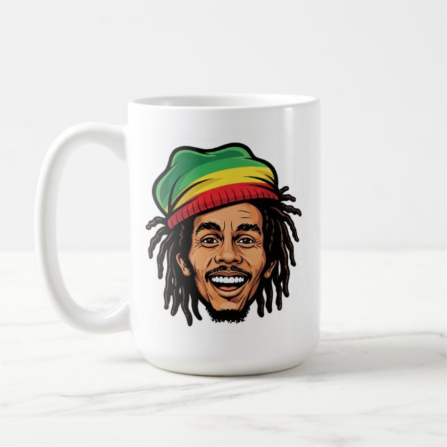 Taza De Café Rasta Roots & Ritmos Reggae - Icónico Bob Marley (Izquierda)